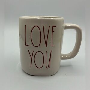 Rae Dunn "LOVE YOU" Mug~Artisan Collection by Magenta White With Red Letters